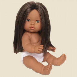 Poupée Isabel- Brune métisse aux yeux clairs