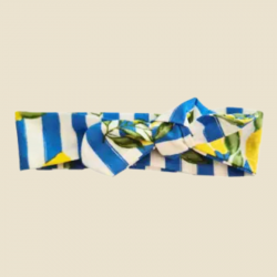 Bandeau à cheveux à rayures bleues et motifs citrons
